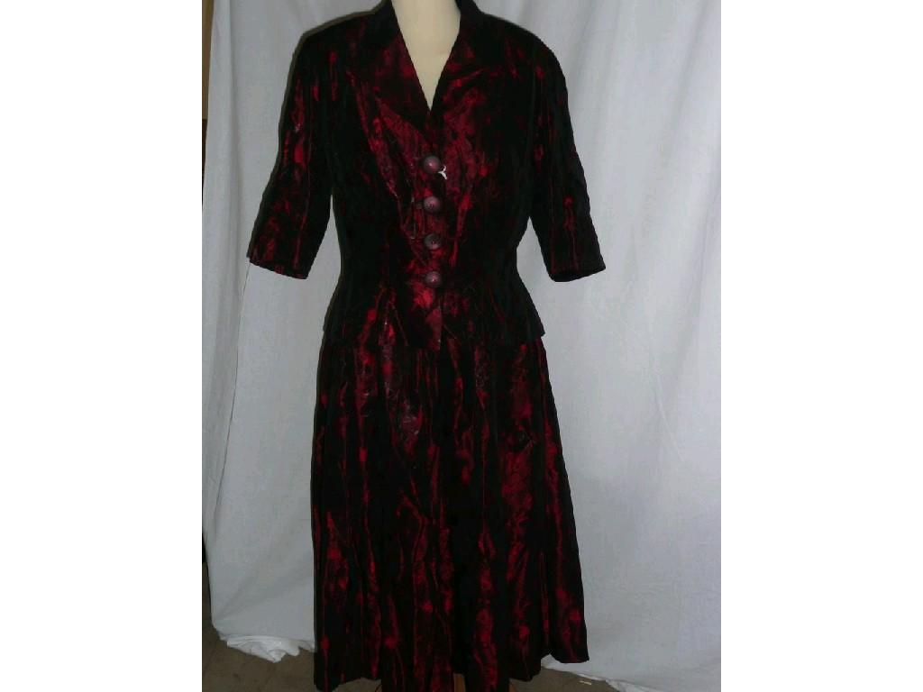 Appraisal: A 's lady's dress jacket in two tone red the