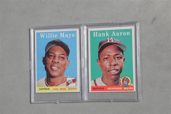 Appraisal: TWO TOPPS BASEBALL CARDS A Hank Aaron Together with a