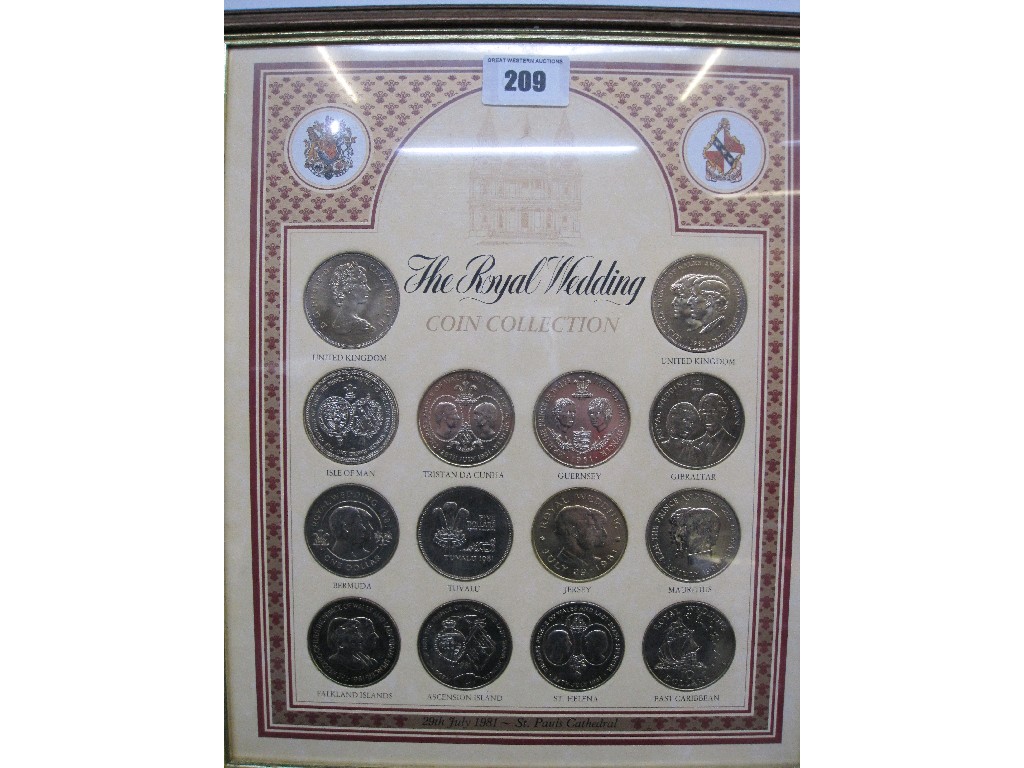 Appraisal: Framed set of Royal Wedding coinage