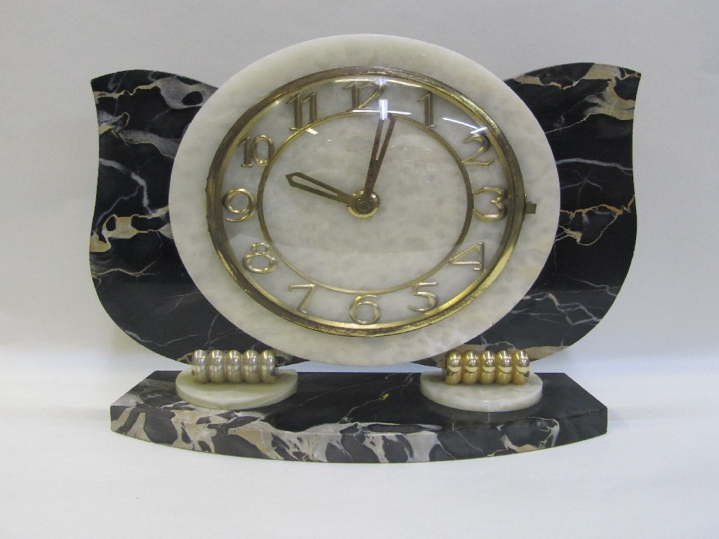 Appraisal: Art Deco onyx and marble clock