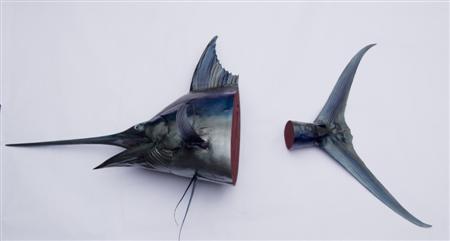 Appraisal: Taxidermy Interest A marlin head and tail of fibreglass construction