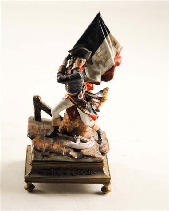 Appraisal: A Sevres French Revolution Soldier waving the national flag supported