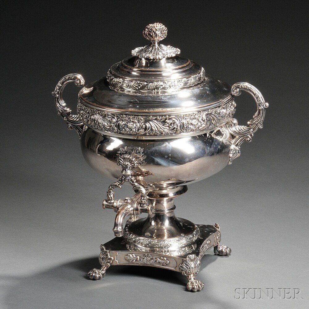 Appraisal: Regency George IV Silver on Copper Tea Urn England c