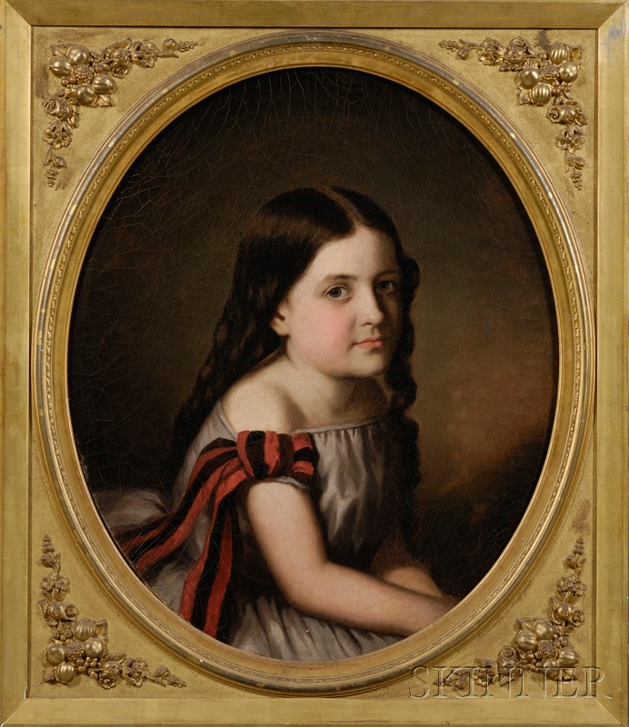 Appraisal: British School th Century Portrait of a Young Girl Unsigned