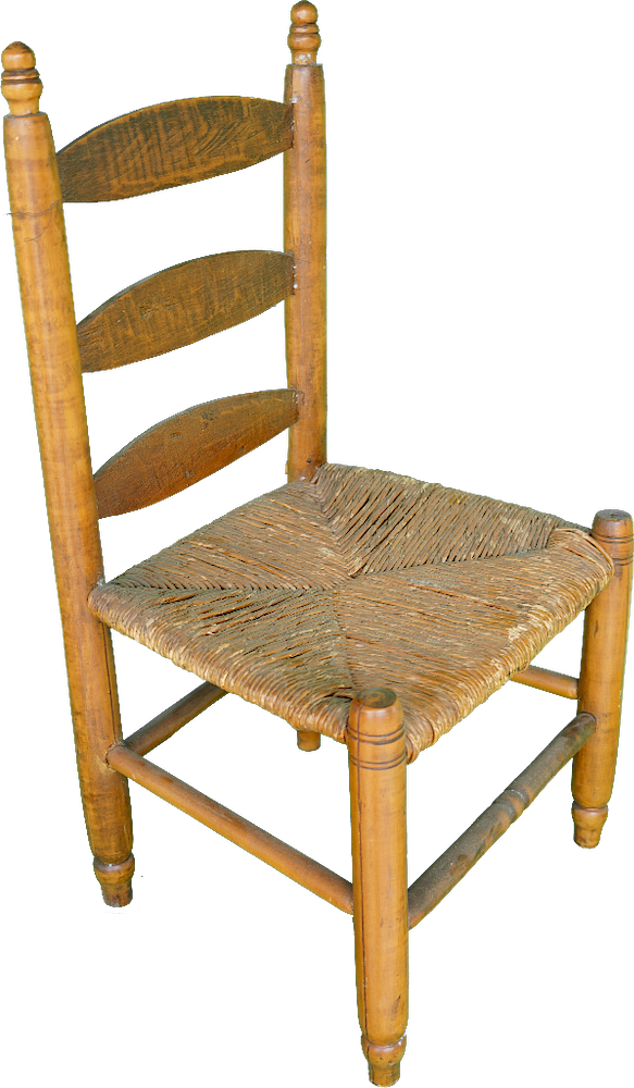 Appraisal: Miniature Windsor Ladderback Chair Miniature Windsor Chair with Ladderback Oak