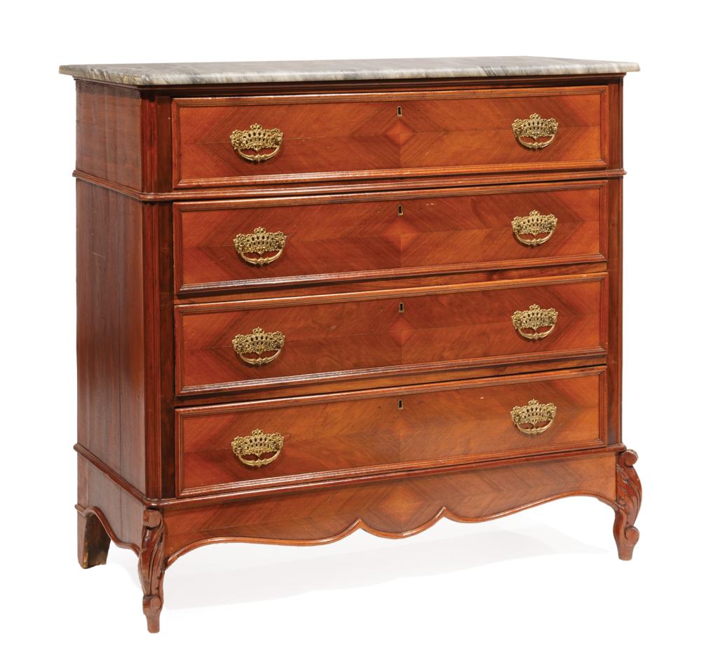 Appraisal: Napoleon III Mahogany Commode Chest of Drawers late th c