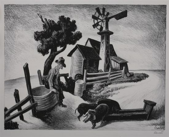 Appraisal: THOMAS HART BENTON American - HOMESTEAD signed in pencil lower