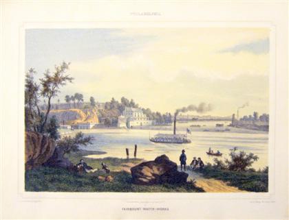 Appraisal: piece Hand-Colored Lithograph Kollner Aug ust Philadelphia Fairmount Water-Works New