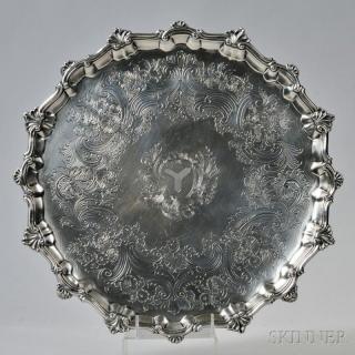 Appraisal: George II Sterling Silver Salver London - William Peaston maker