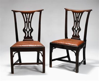 Appraisal: Pair of Chippendale mahogany side chairs philadelphia late th century