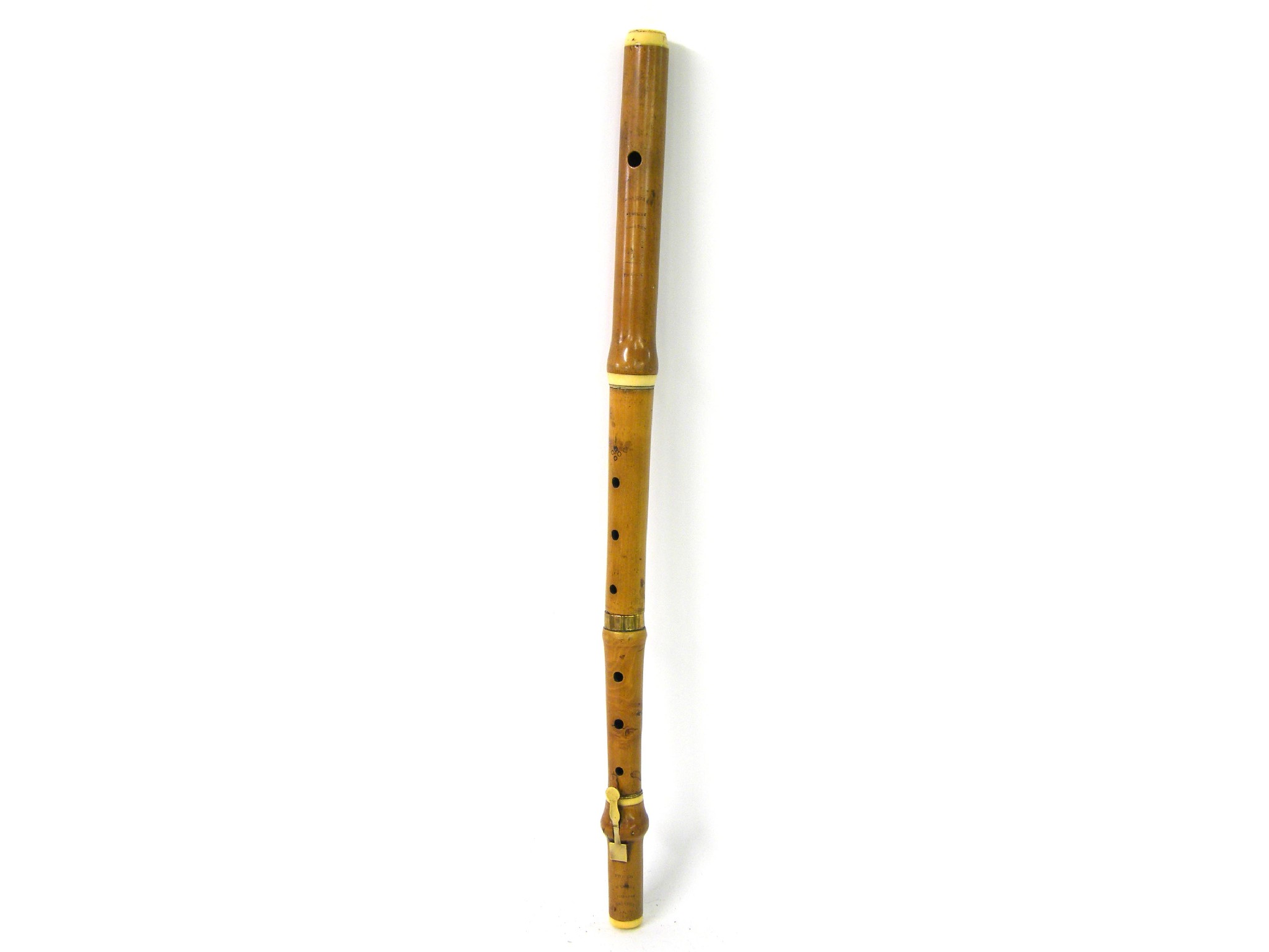 Appraisal: th century English boxwood and ivory mounted single keyed flute