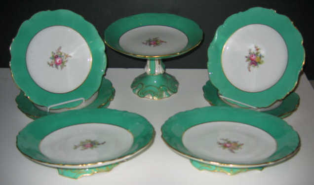 Appraisal: ENGLISH TH CENTURY PORCELAIN DESSERT SERVICE Including a tall compote