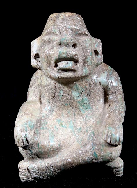 Appraisal: Pre Columbian Mayan Seated Jade Effigy c A D Featured