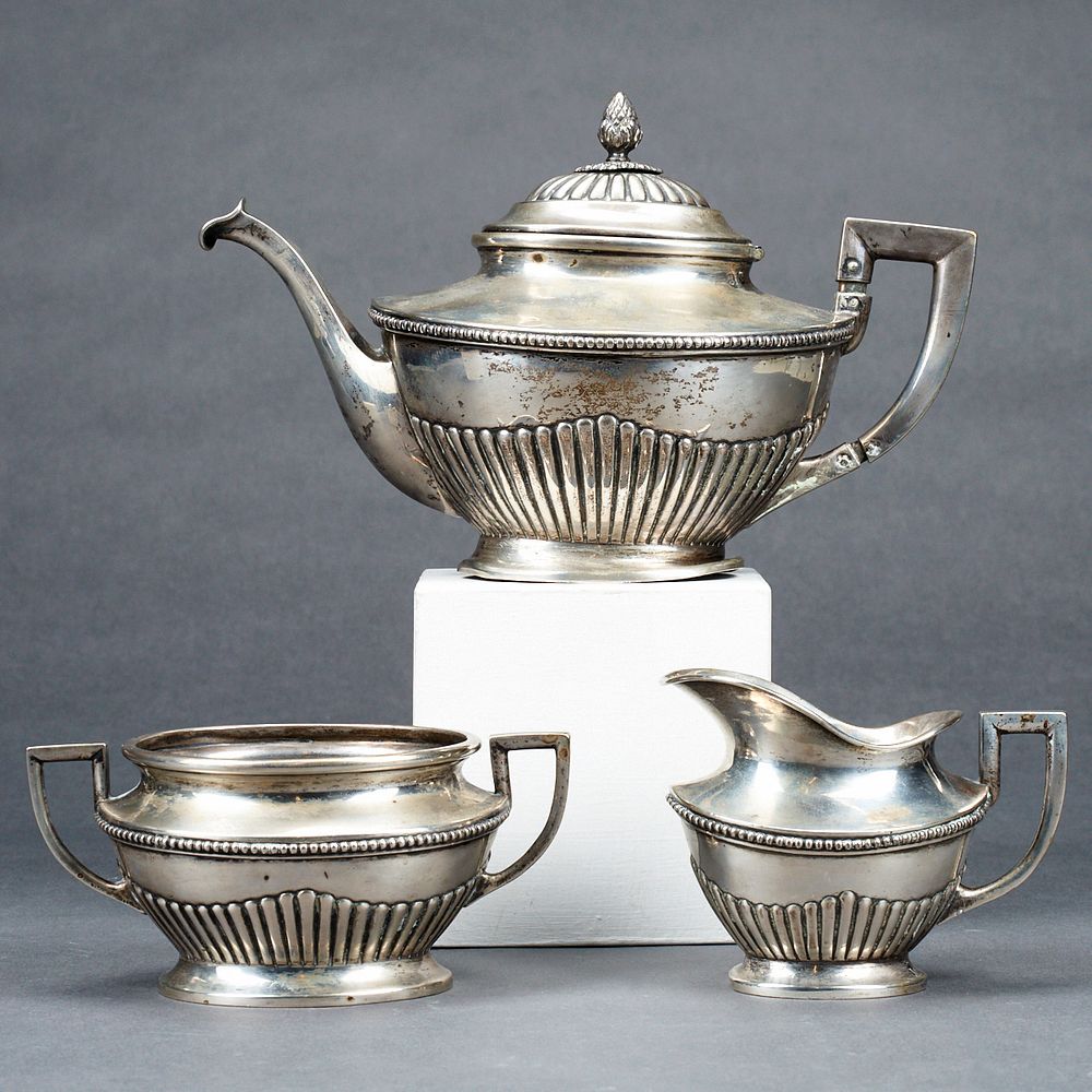 Appraisal: Schwarz Steiner Silver Tea Set Schwarz Steiner Austria silver tea