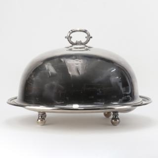 Appraisal: Large Elkington Silver Plate Dome Meat Server Large Elkington Silver