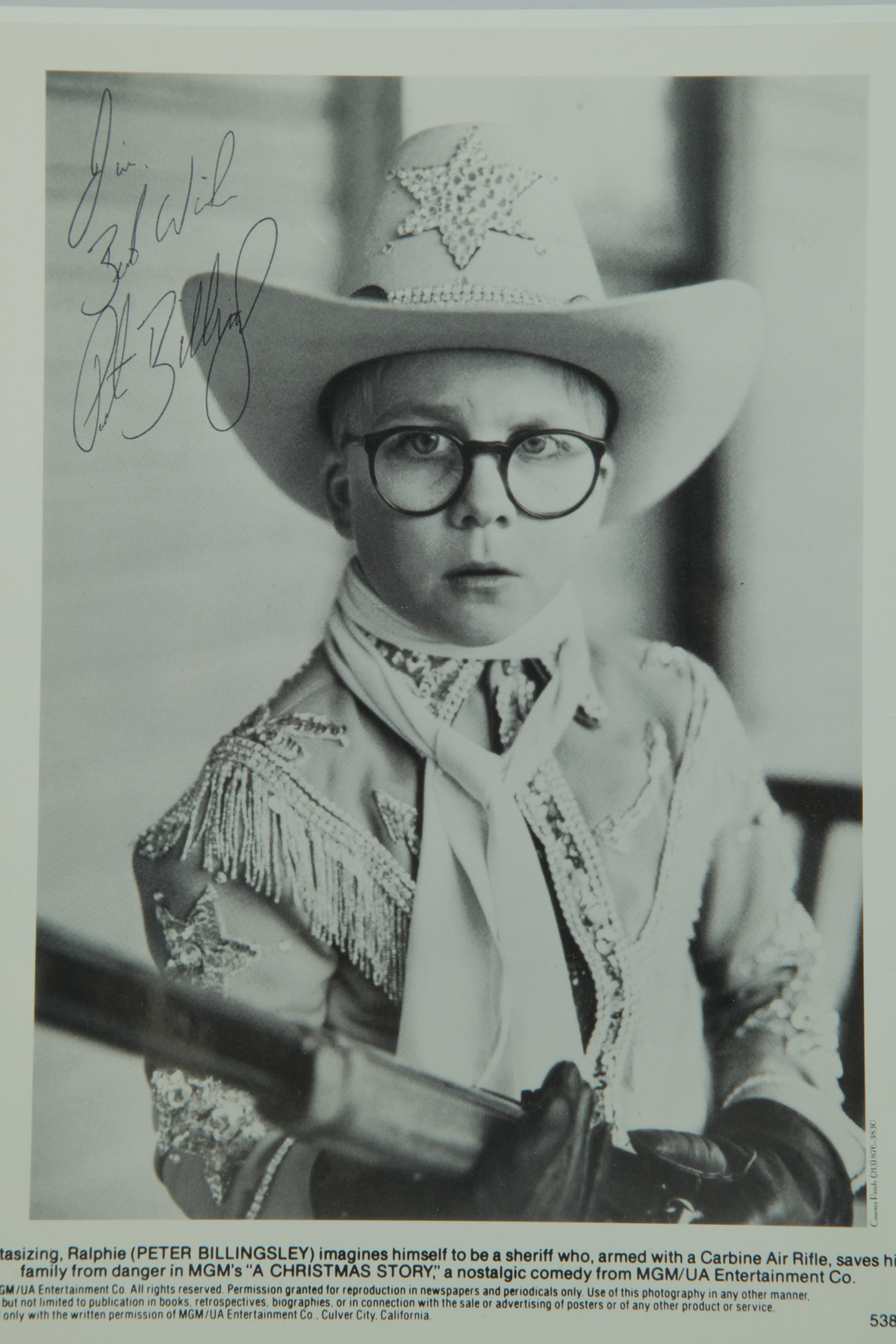 Appraisal: COLLECTION OF AUTOGRAPHS FROM CAST OF A CHRISTMAS STORY Twentieth