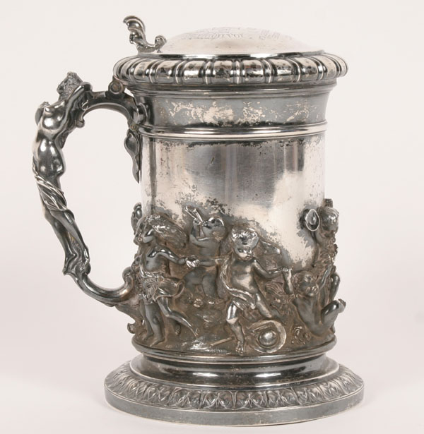 Appraisal: Spectacular Russian silver tankard with tandem hallmarks for Nichols and