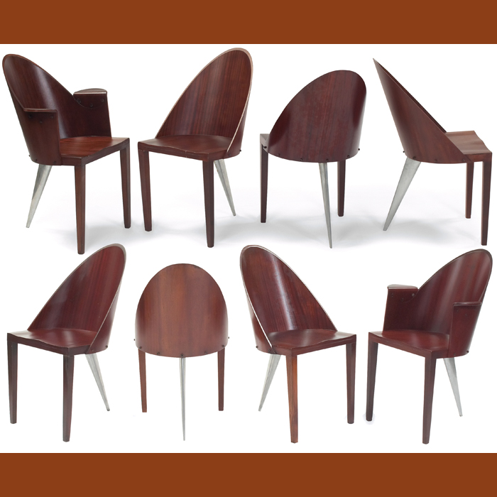 Appraisal: Philippe Starck Royalton Hotel dining chairs New York six armchairs