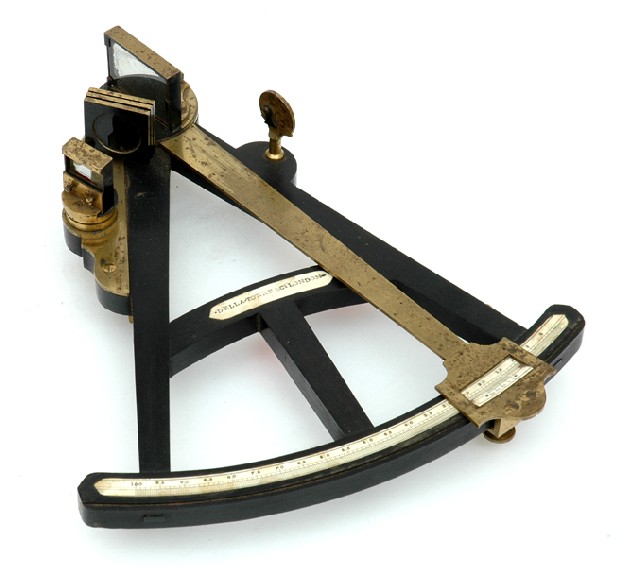 Appraisal: AN EBONIZED AND BRASS SEXTANT Manufacturer's mark for Della Torre