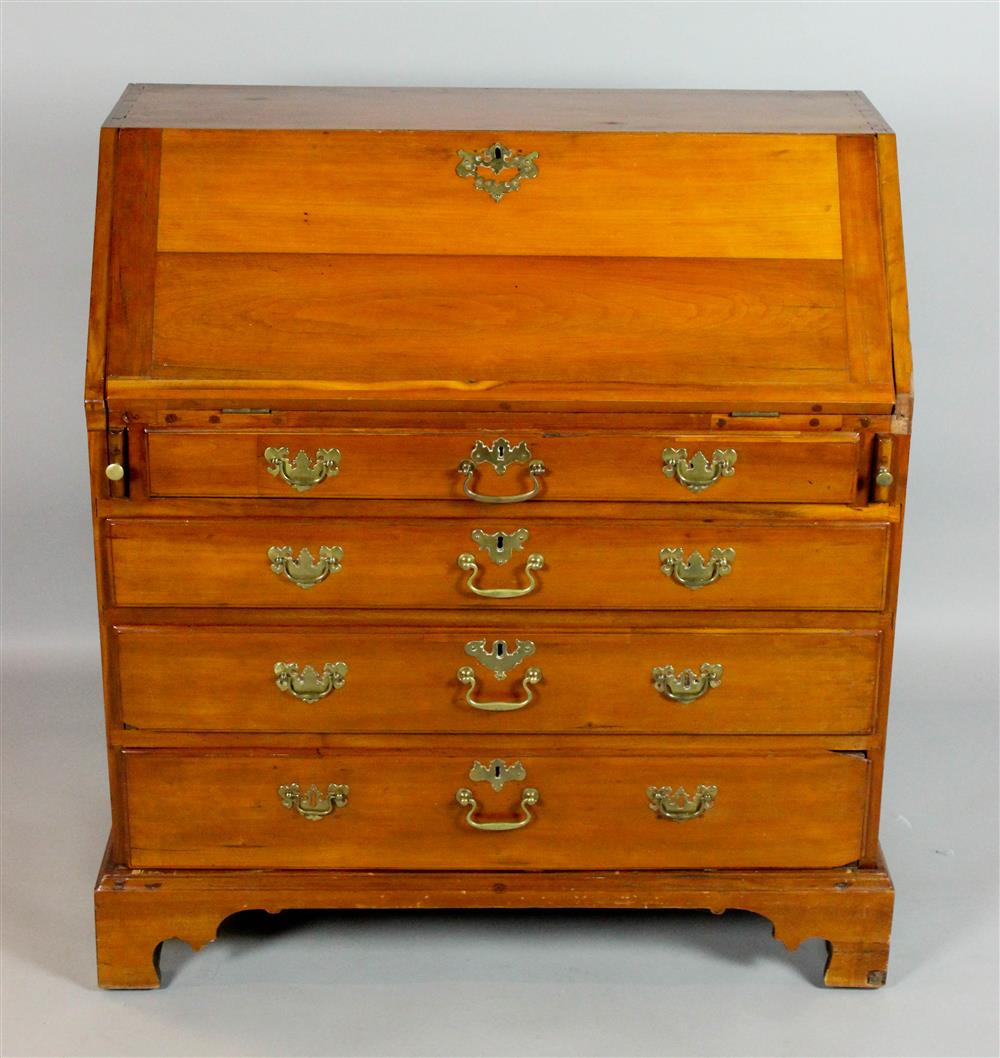 Appraisal: NEW ENGLAND CHERRYWOOD SLANT FRONT BUREAU TH CENTURY having a