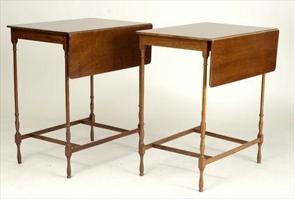 Appraisal: Pair of George III-Style Mahogany Drop-Leaf Side Tables x x