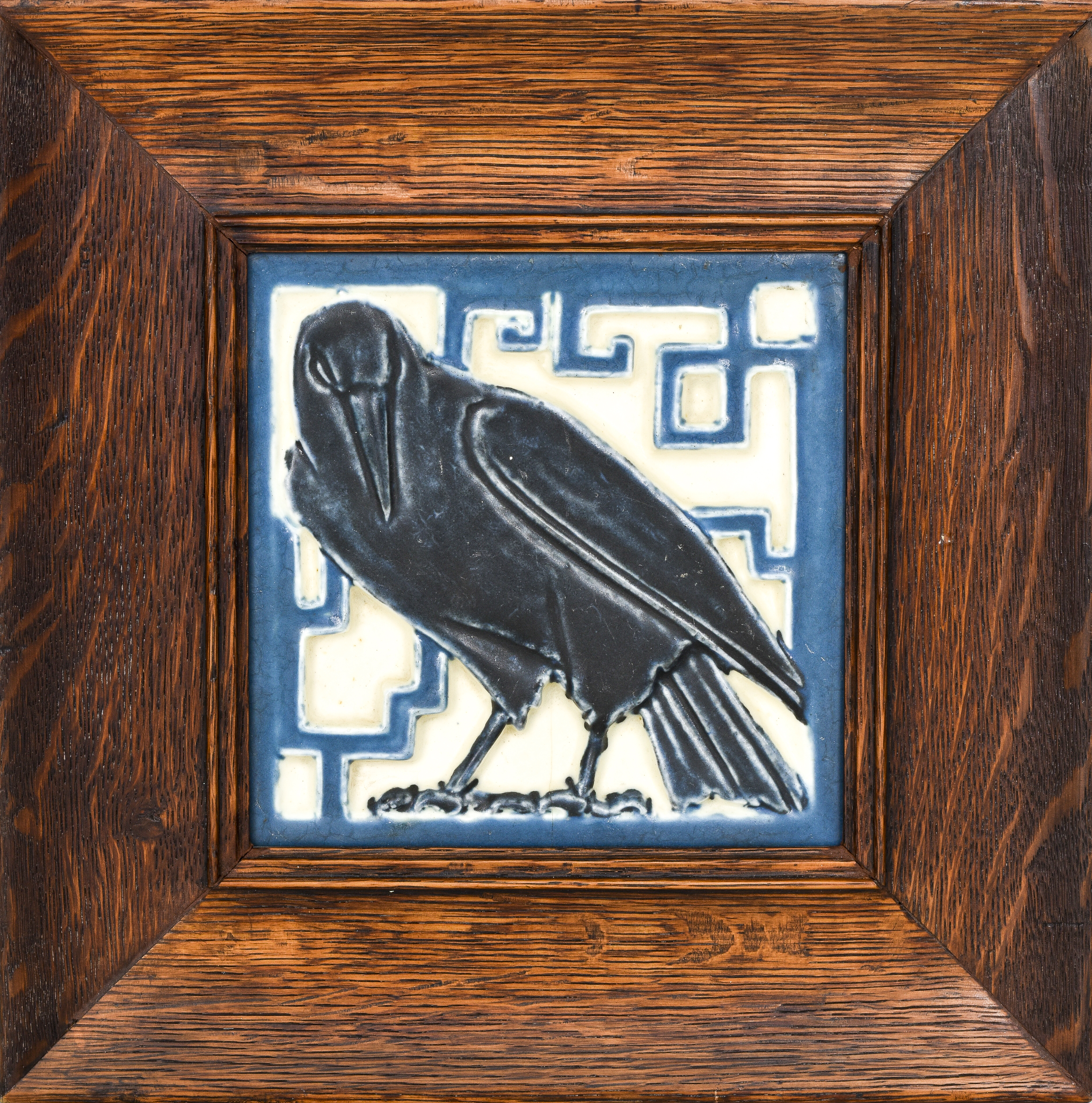 Appraisal: ROOKWOOD POTTERY ARTS CRAFTS CERAMIC RAVEN TILE Rookwood Pottery Arts