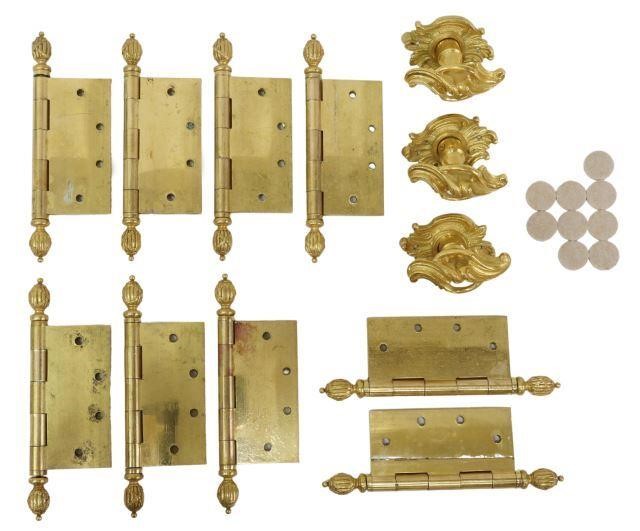 Appraisal: lot P E Guerin gilt brass door hardware comprising door