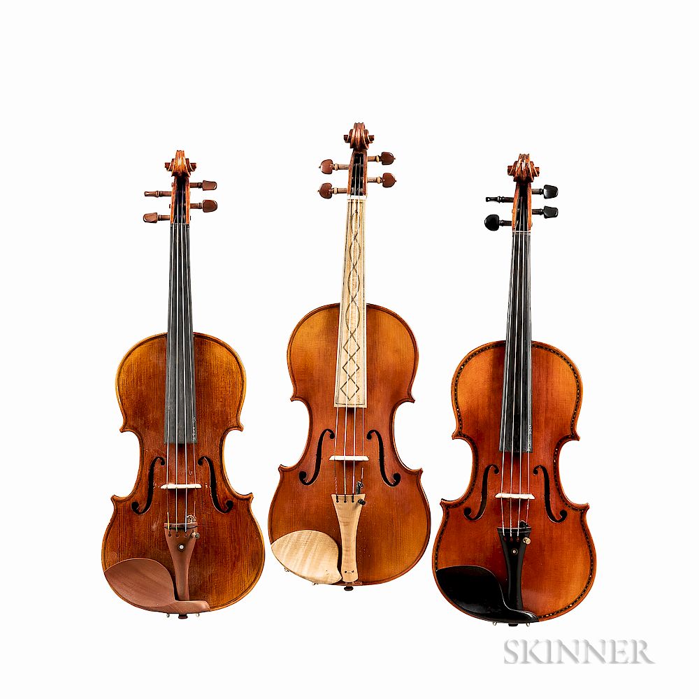 Appraisal: Three Violins Three Violins unlabeled length of back and mm