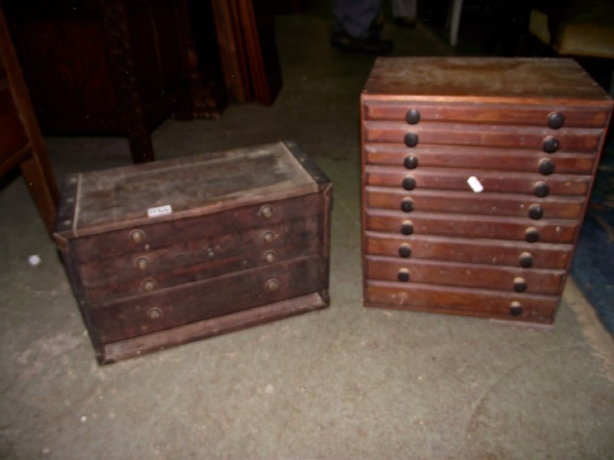 Appraisal: A vintage oak framed portable engineers cabinet chest fitted with