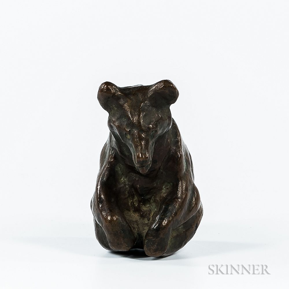 Appraisal: Bronze Model of a Bear Cub by K Deming Bronze