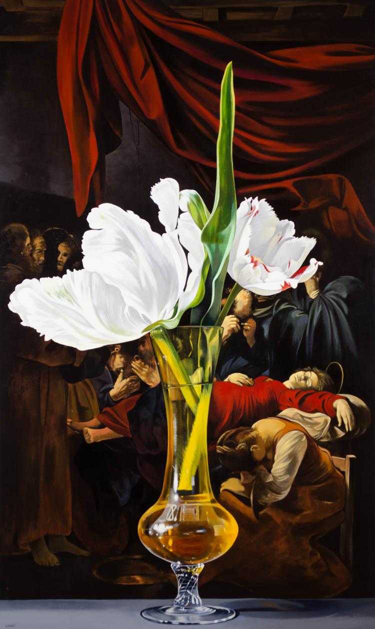 Appraisal: SHERRIE WOLF OIL ON CANVAS Portland Oregon born White Tulips