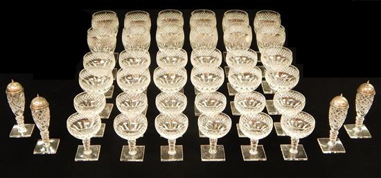 Appraisal: Hawkes Donisel pattern signed cut glassware featuring stemware in three