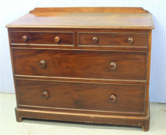 Appraisal: Victorian mahogany chest of two short and two long drawers