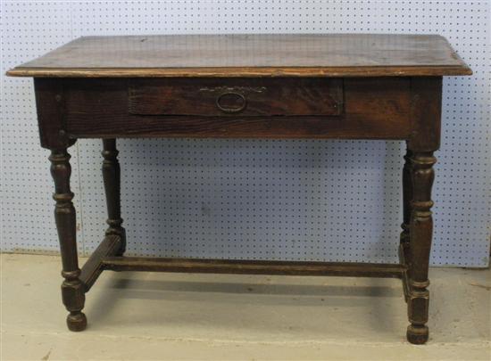 Appraisal: Early th century country made oak side table with a