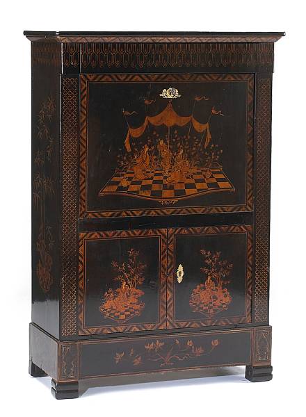 Appraisal: A wonderful Louis Philippe later ebonized and chinoiserie decorated secr