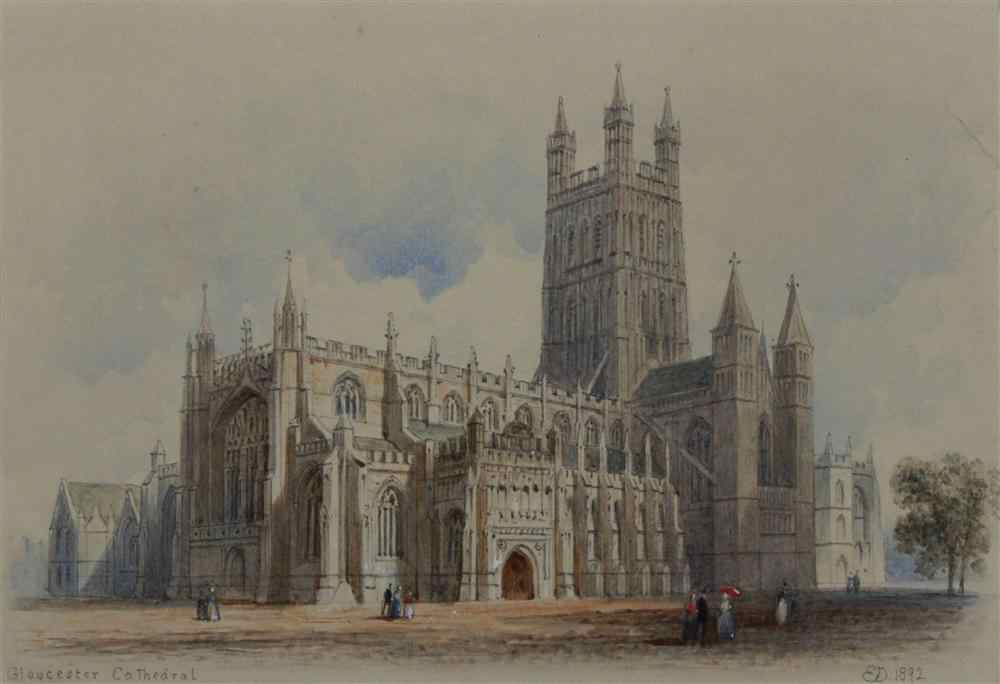 Appraisal: EDWIN THOMAS DOLBY BRITISH fl - GLOUCESTER CATHEDRAL Watercolor and