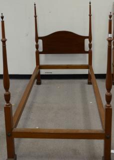 Appraisal: Pair of custom Margolis four post twin size mahogany beds