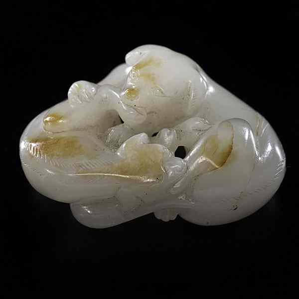 Appraisal: Chinese White Jade Figural Group Chinese th century A white