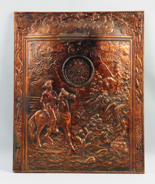 Appraisal: Buffalo Bill Copper Fire Front This embossed copper fire front