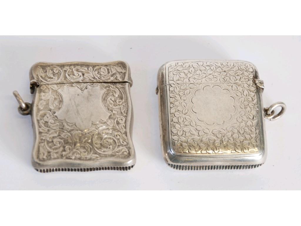 Appraisal: LATE NINETEENTH CENTURY SILVER VESTA BOX oblong and hollowed with