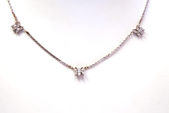 Appraisal: A Gold and Diamond Necklace K marked white gold with