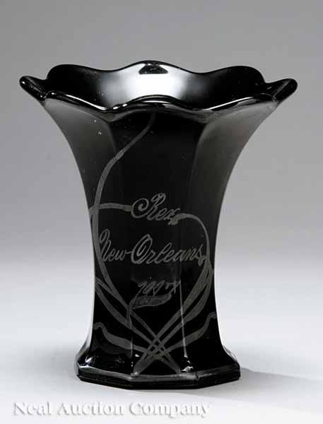 Appraisal: A New Orleans Carnival Rex Ball Favor black glass bud