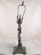 Appraisal: WMF An Art Nouveau pewter table lamp in the form