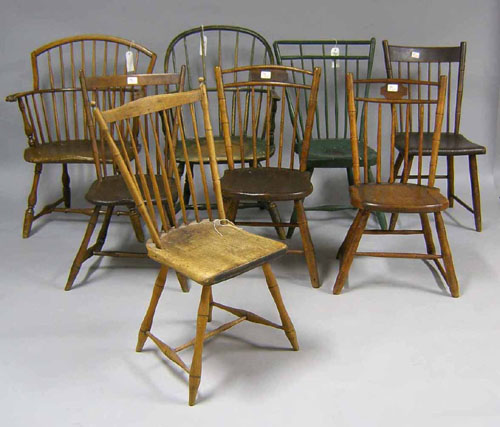 Appraisal: Eight windsor chairs th th c