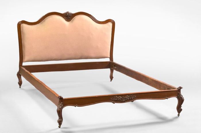 Appraisal: Louis XV-Style Mahogany Bed early th century the padded and