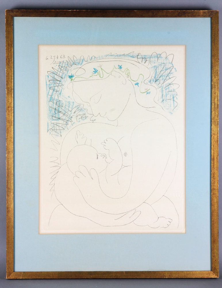 Appraisal: - Picasso Mother Child Lithograph Pablo Picasso Spanish - Mother