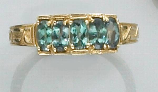 Appraisal: Alexandrite Ring A pretty ring set to the front with