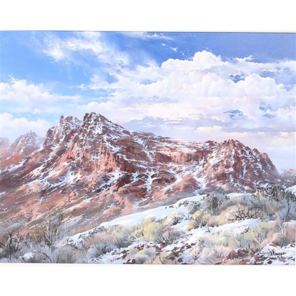 Appraisal: DOUGLAS OLIVER ARIZONA OHIO B 'PRELUDE TO WINTER' MOUNTAIN LANDSCAPE