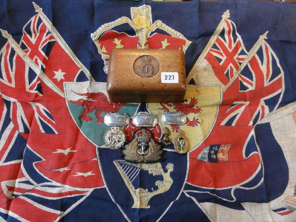 Appraisal: An oak box for the Royal Artillery containing a small