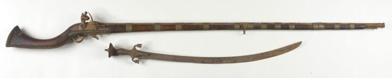 Appraisal: Indian Talwar Sword and Jezail Flintlock both th century the